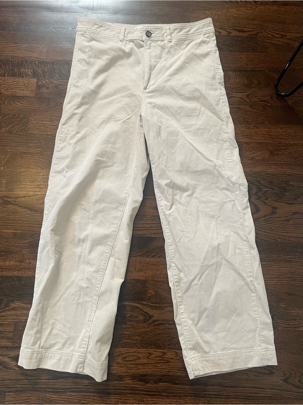 Everlane Cream corduroy wide leg pants